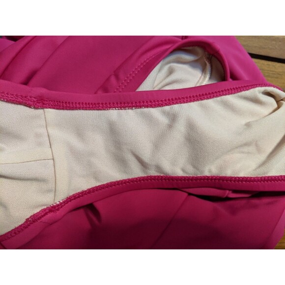 Kona Sol Women's One Piece Swimsuit Sz M One Shoulder Ruffle Pink Beach Resort - Picture 14 of 14